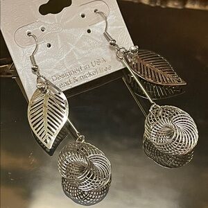 Long Silver Dangle Earrings